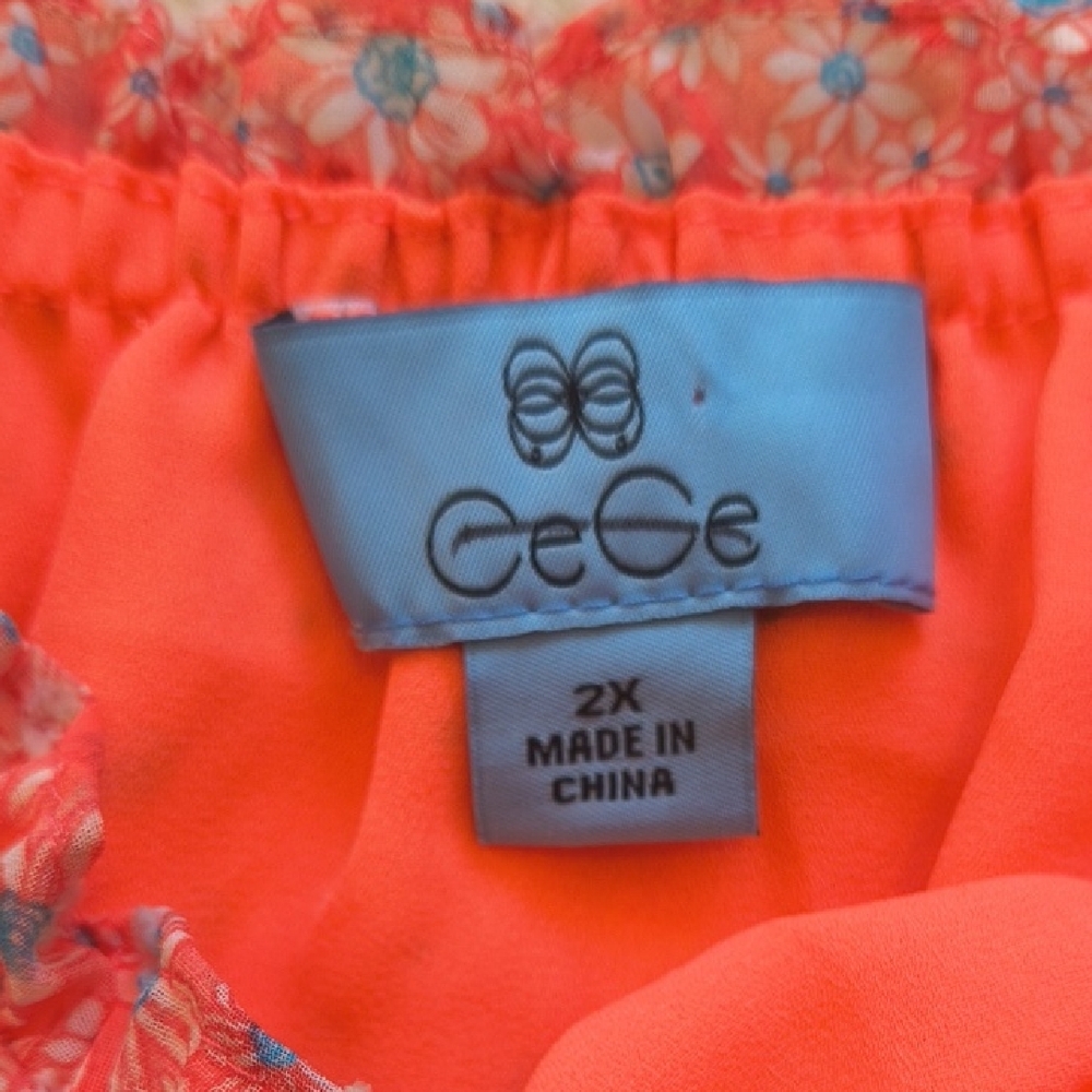 CeCe Coral Floral Blouse - Picture 2 of 2